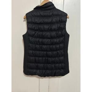 Calvin Klein Black Premium Down Women’s size Large Vest warm Cozy Ruching